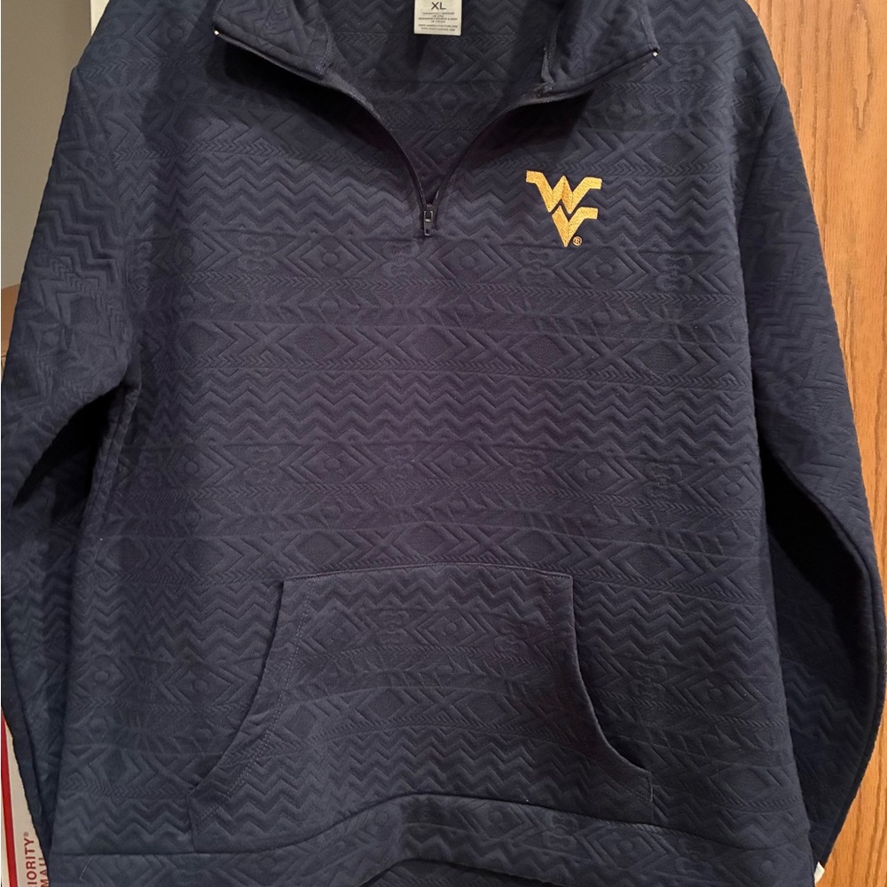 Gameday couture Navy Pullover with Gold Emblem